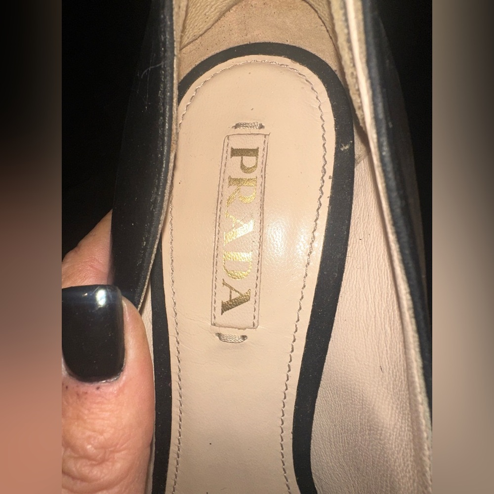 ⭐️FALL SALE⭐️ Prada Black Leather Heels. Red soles. Sz 40.5. With a 5 inch heel. - Picture 4 of 8